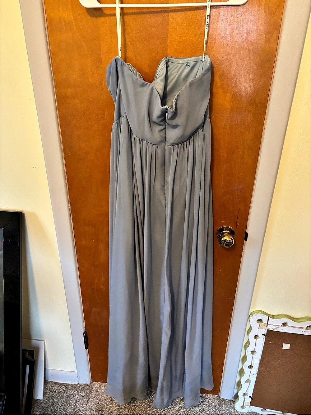 Birdy Grey Grace Chiffon Dress Blue Gray Maxi Dress